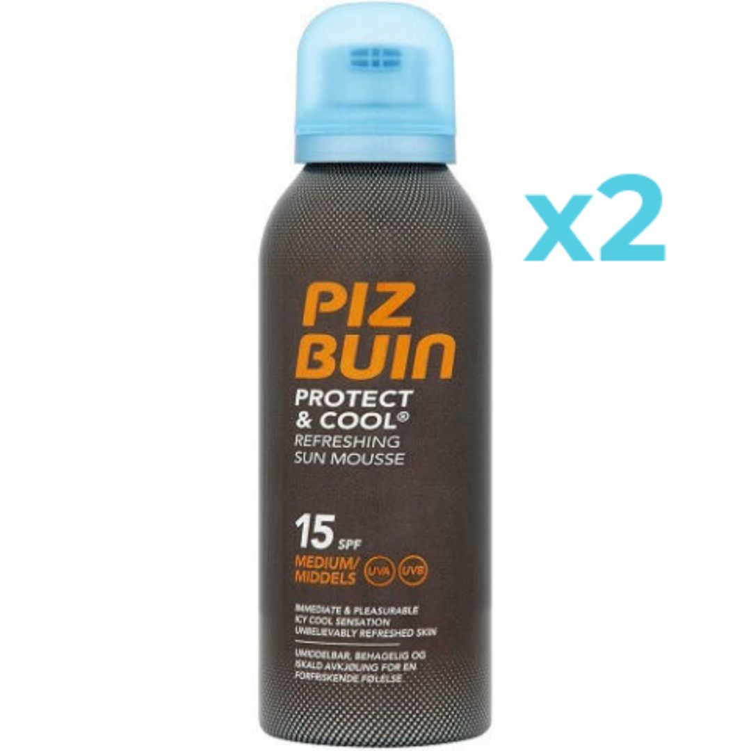 PIZ BUIN PROTECT&COOL SUN MOUSSE SPF15 150ML x2