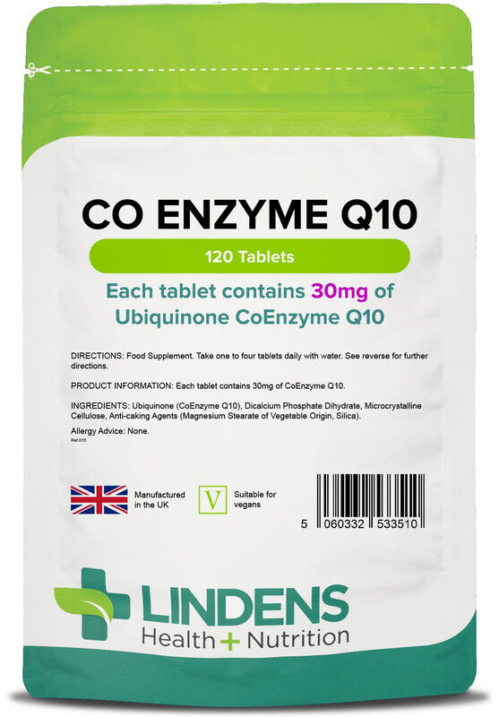 Lindens Co Enzyme Q10 30mg CO-Q10 COQ10 120 Compresse