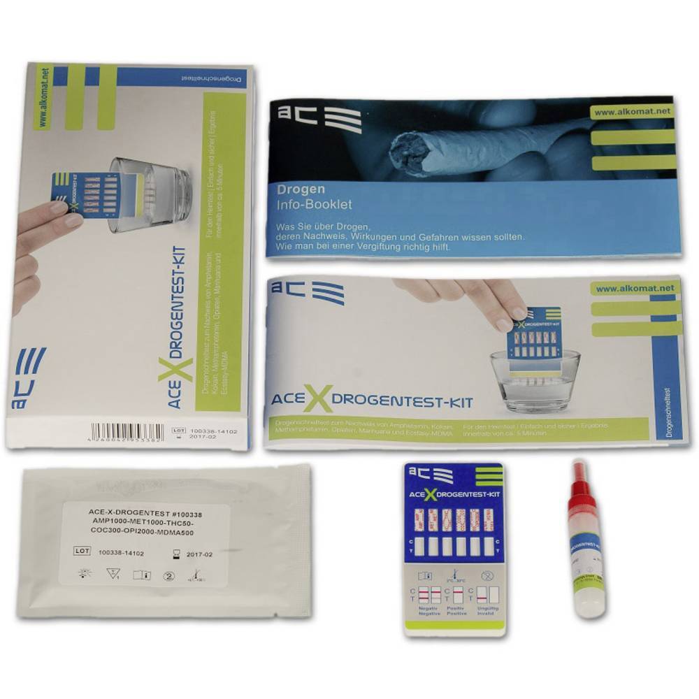 ACE Kit X 100338 Kit test droga test urine, test di pulizia Farmaci
