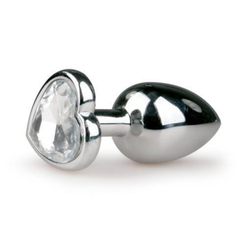 Plug anale in acciaio coda con pietra a cuore dilatatore fallo anal butt piccolo
