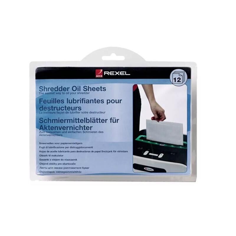 Fogli lubrificanti Rexel A5 per distruggi documenti  Conf. 12