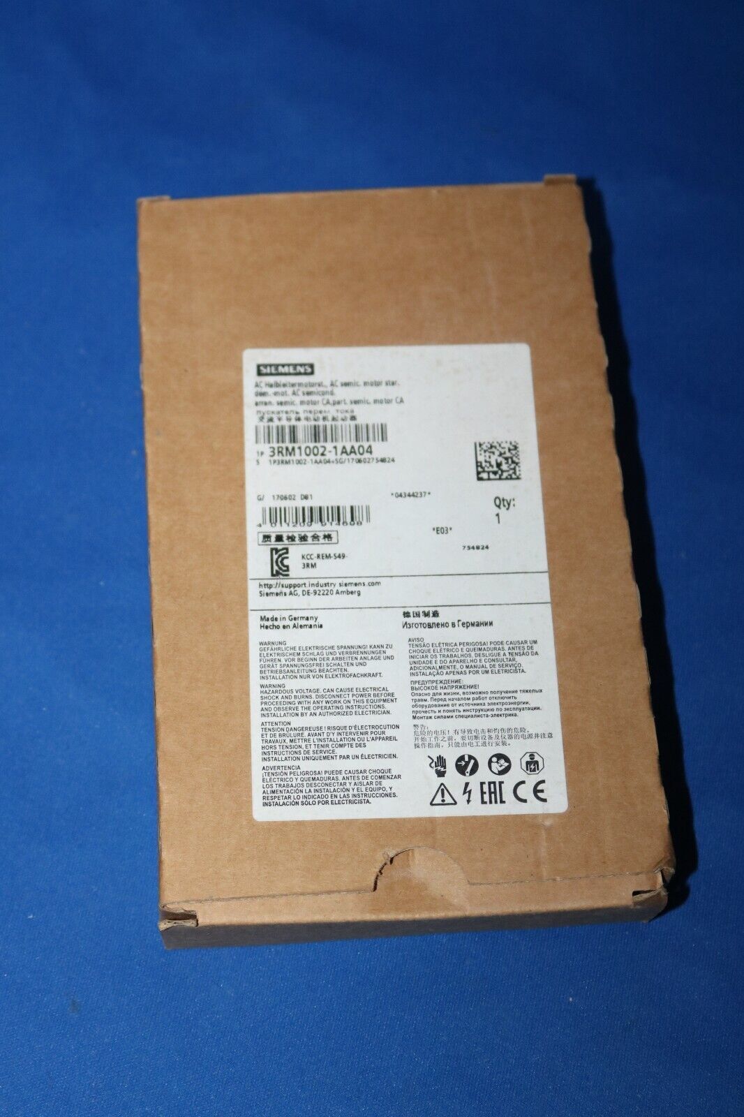 NUOVO NUOVO Siemens Sirius 3RM1002-1aa04 AC Semiconductor Motor Starter 0.75kw