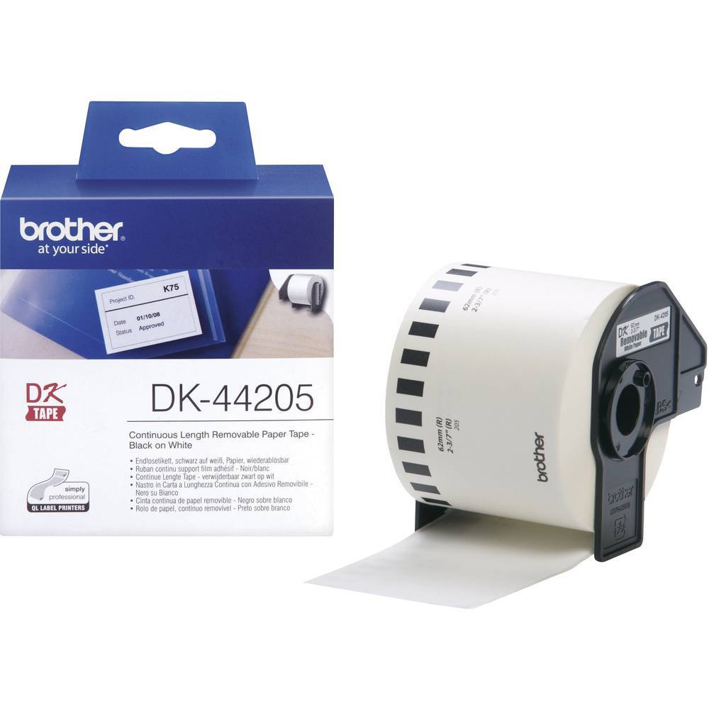 Brother DK44205 Rotolo di etichette 62 mm x 30.48 m Carta Bianco 1 pz.