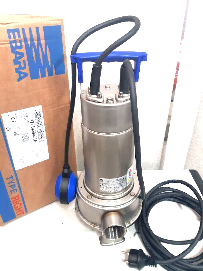 ELETTROPOMPA SOMMERGIBILE EBARA RIGHT 075 M V220 VORTEX INOX HP 0,75 KW 0,55