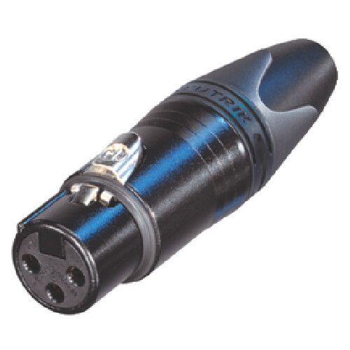Connettore XLR presa volante 3 poli diritto con a saldare nero