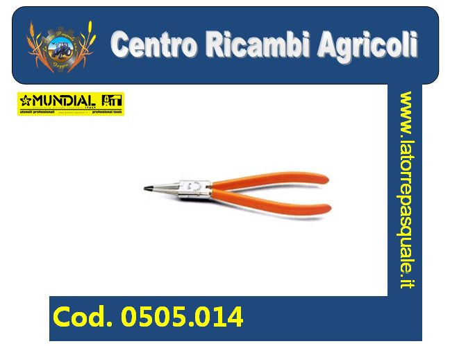 0505.014  MUNDIAL PINZA ANELLI ELASTICI ESTERNI DRITTI ACCIAIO Ø8-25