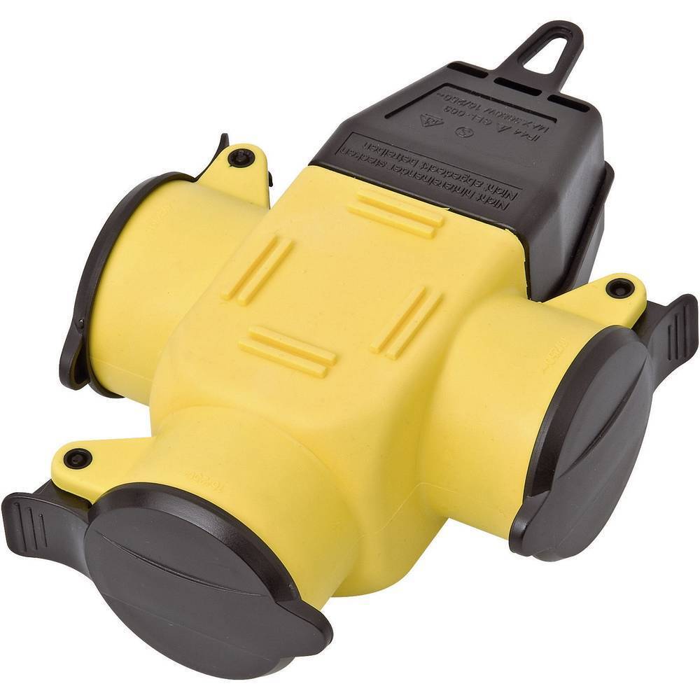 interBär 9007-006.01 Connettore a 3 vie Gomma 230 V Giallo IP44
