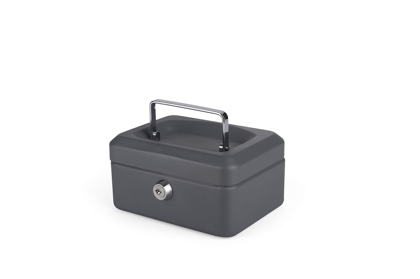 PAVO 8011827 Premium 6-Inch Metal Cash Box with 2 Keys and Removable Change Tray