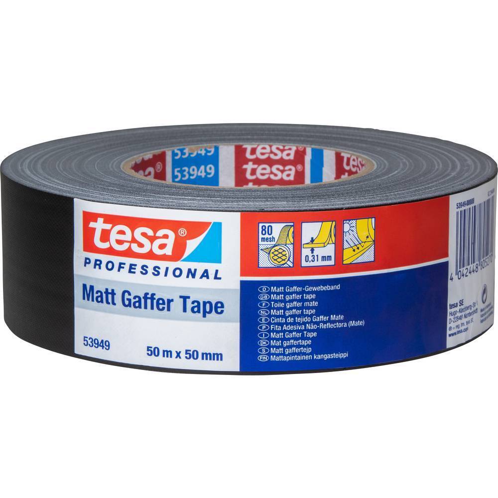 tesa Tesa 53949-00000-02 Nastro in tessuto tesa® Gaffer tape Nero (L x L) 50 m