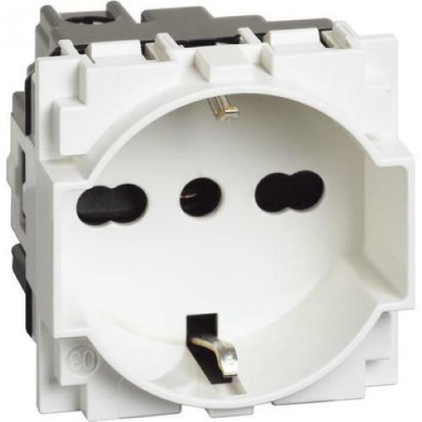 BTICINO LIVING NOW PRESA UNEL E BIPASSO 2P+T 16A 250 VAC COLORE BIANCO KW4140A16