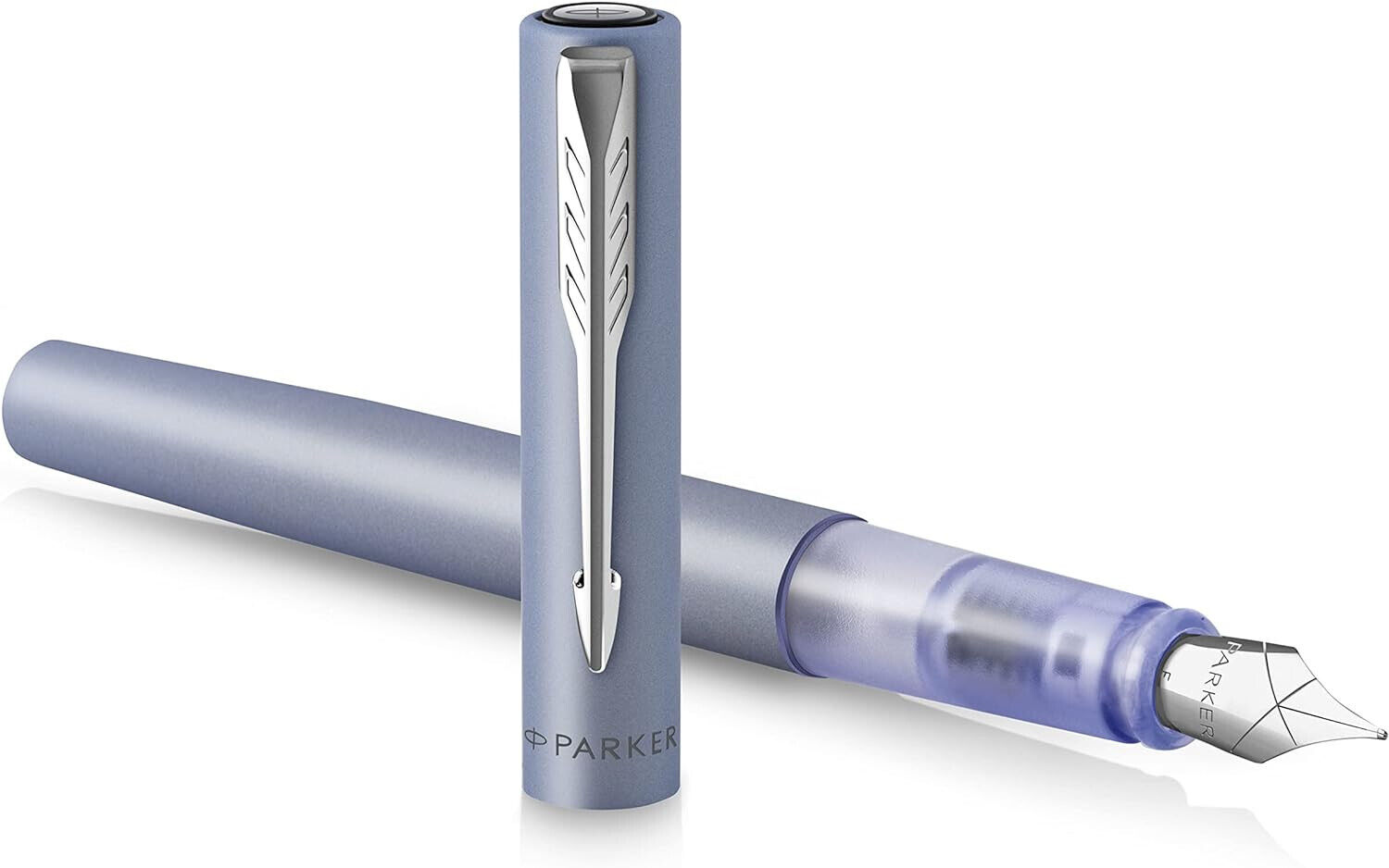 Parker Vector XL Penna Stilografica Argento Medio Blu Metallico Inchiostro Blu