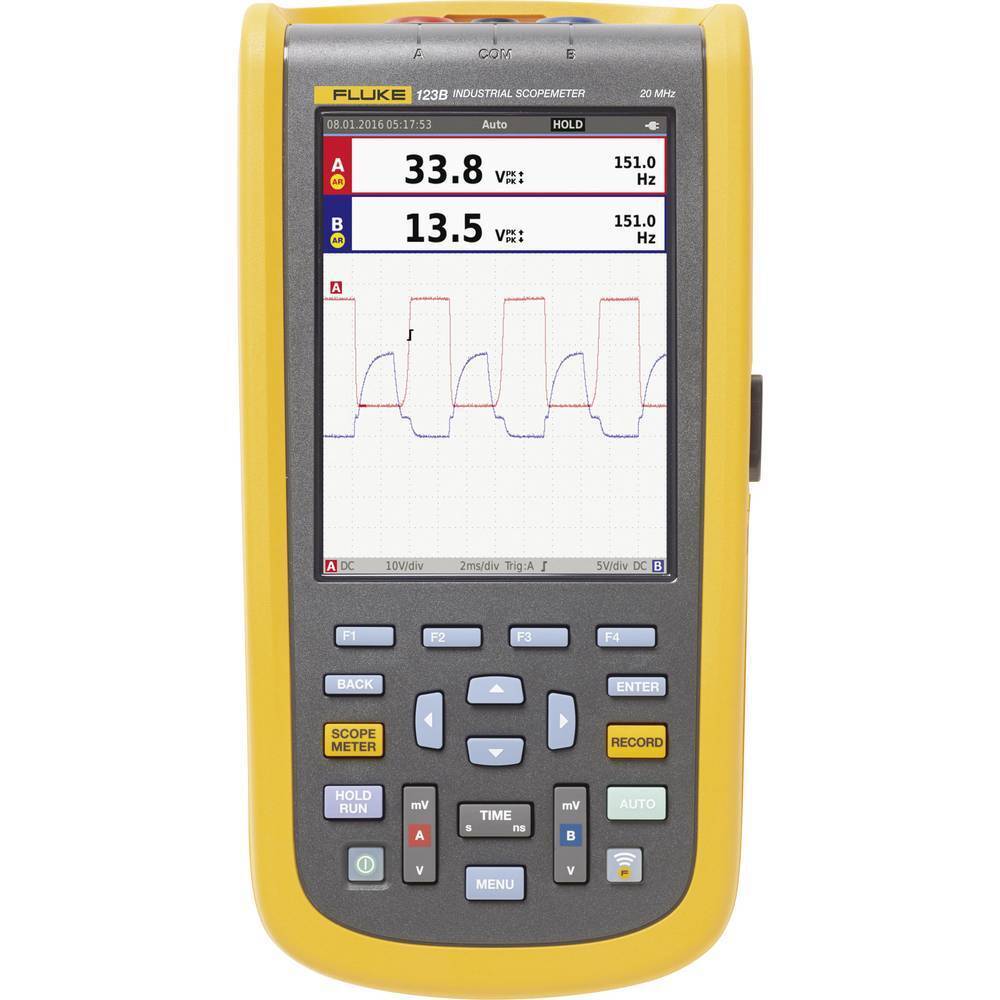 Fluke 123B/EU Oscilloscopio portatile 20 MHz 2 canali 4 kSa/s Funzioni