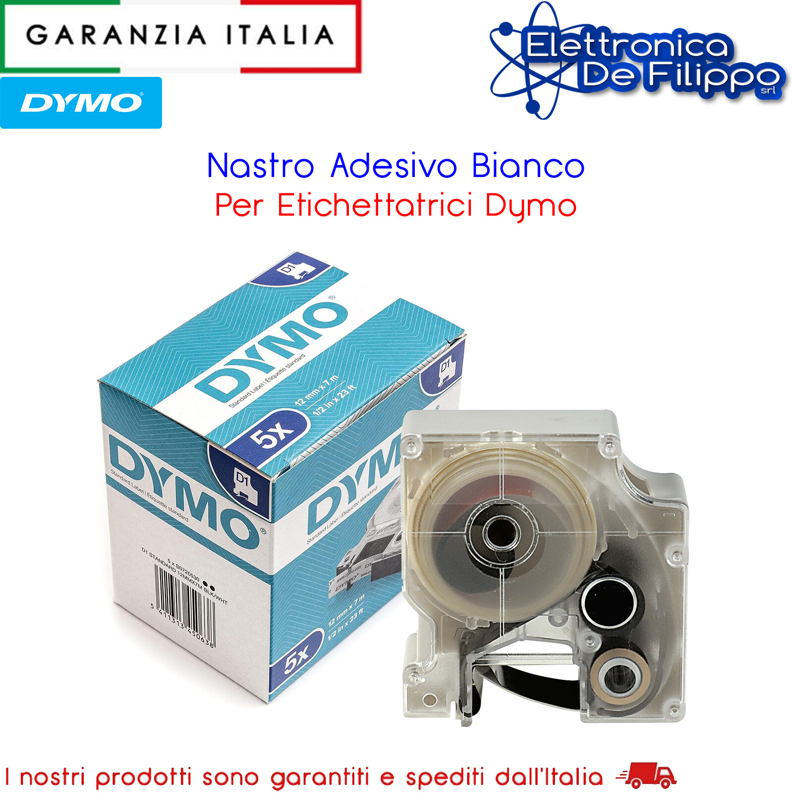Nastro Adesivo Bianco Per Etichettatrici Dymo