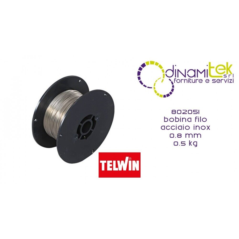 802051 BOBINA FILO ACCIAIO INOX 0.8 mm 0.5 kg TELWIN