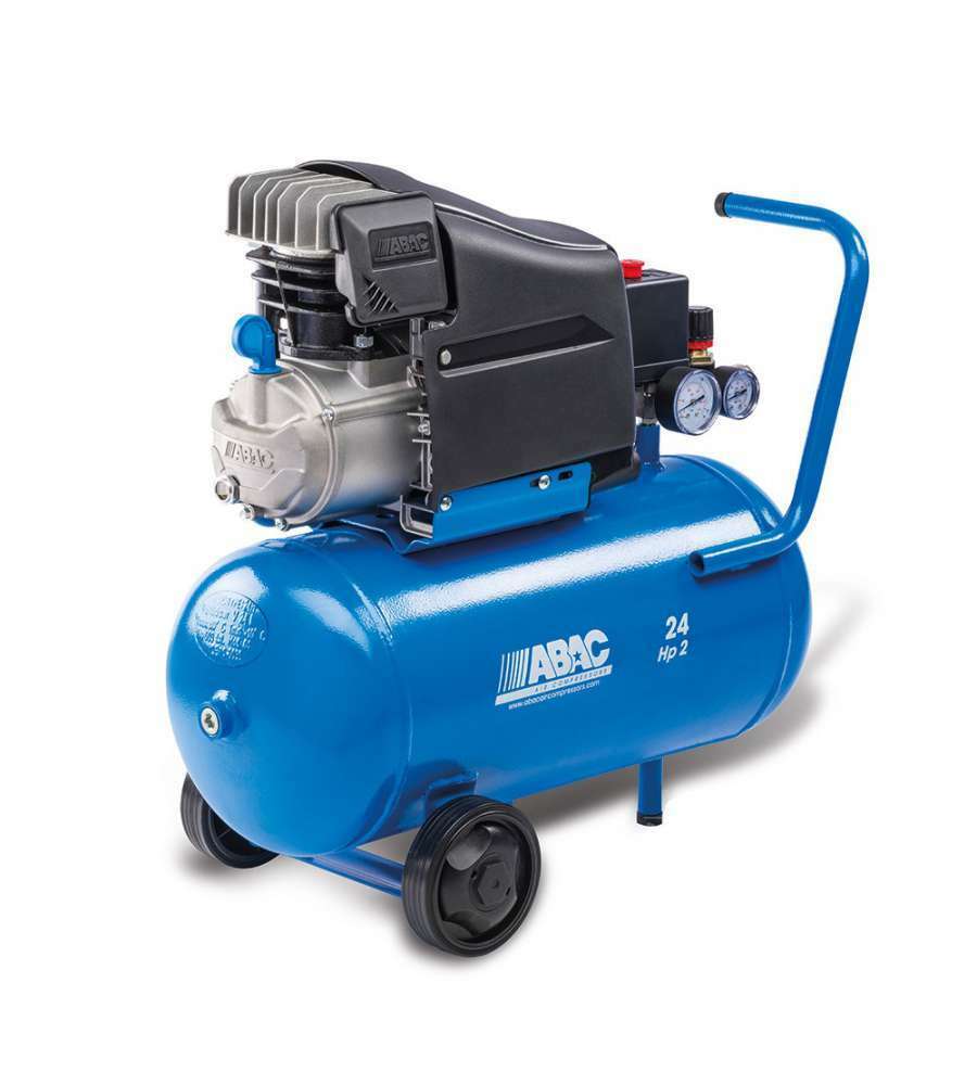COMPRESSORE ARIA LUBRIFICATO ABAC POLE POSITION L20 SERBATOIO 24 LITRI  2 HP ...