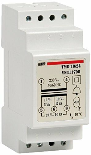 Vemer VN311700 Trasformatore TMD 10/24 da Barra DIN per Servizio (p3x)