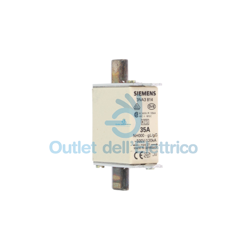 Siemens 3na3814 fusibile nh 000 gl/gg 35a 500vac