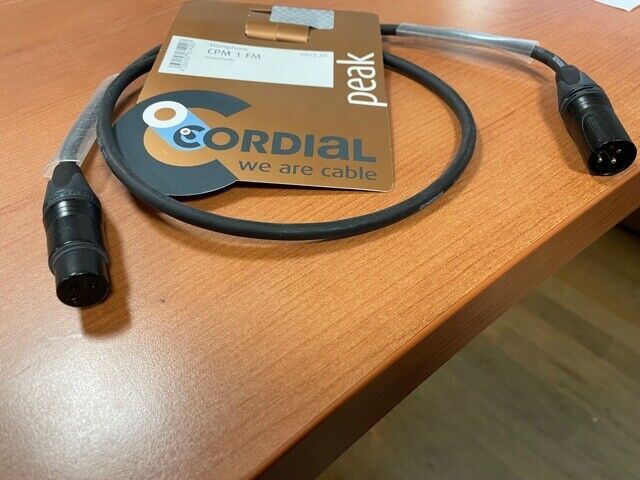 Cavo microfono Cordial CPM 1 FM 1m XLR CMK222 Neutrik nero 3 pin maschio -...
