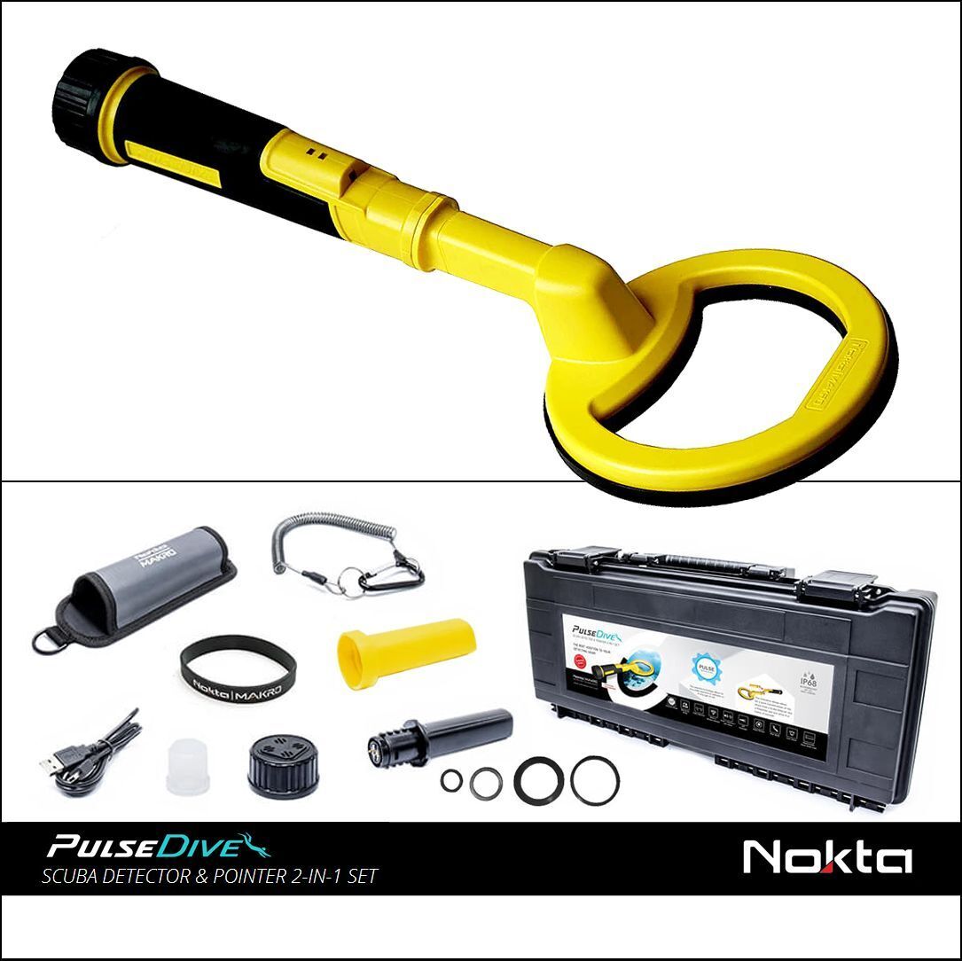 PULSE DIVE SCUBA 5.5" DETECTOR POINTER SUBACQUEO NOKTA MAKRO METAL GIALLO YELLOW
