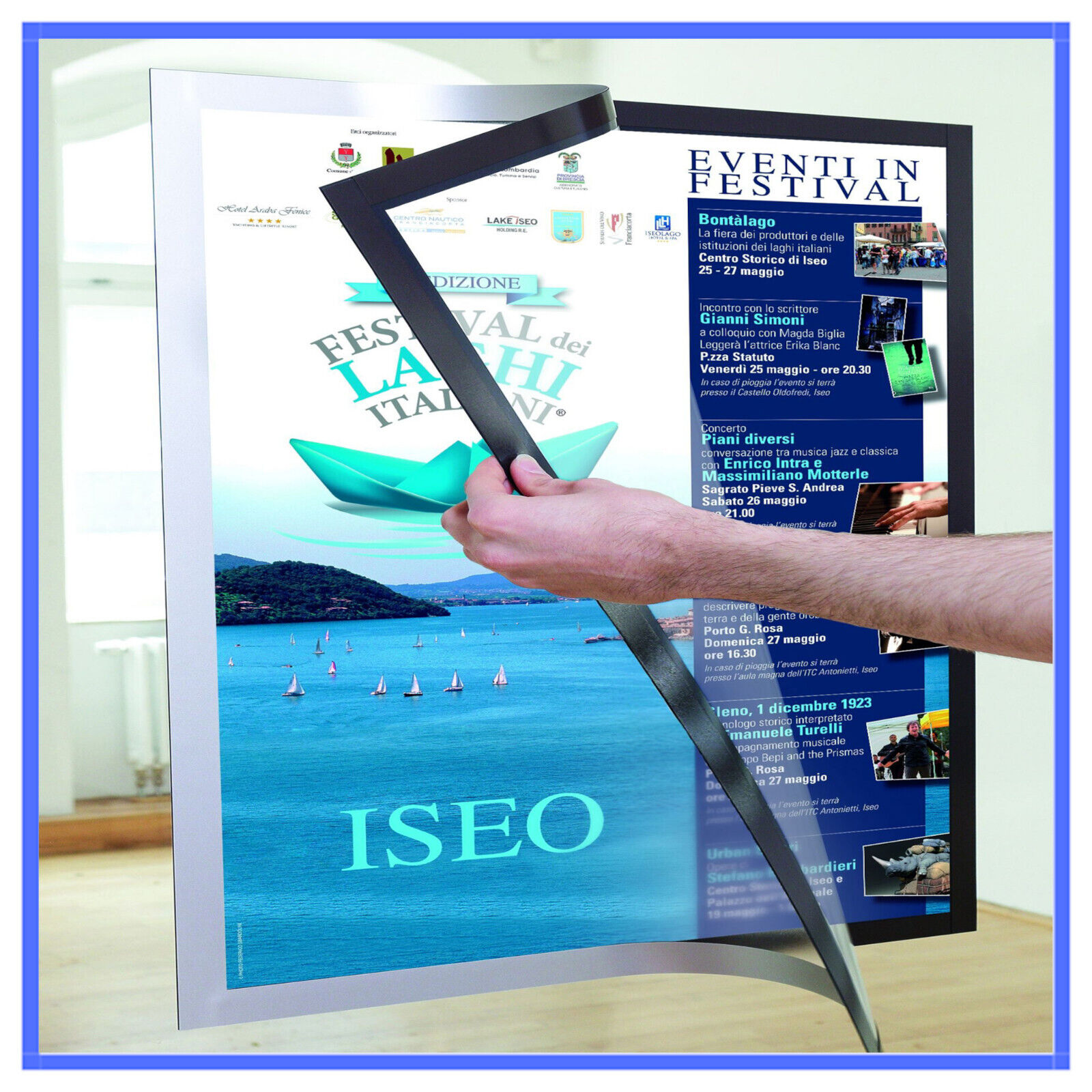 Cornice Adesiva parete magnetica espositiva Duraframe misura A1 poster argento