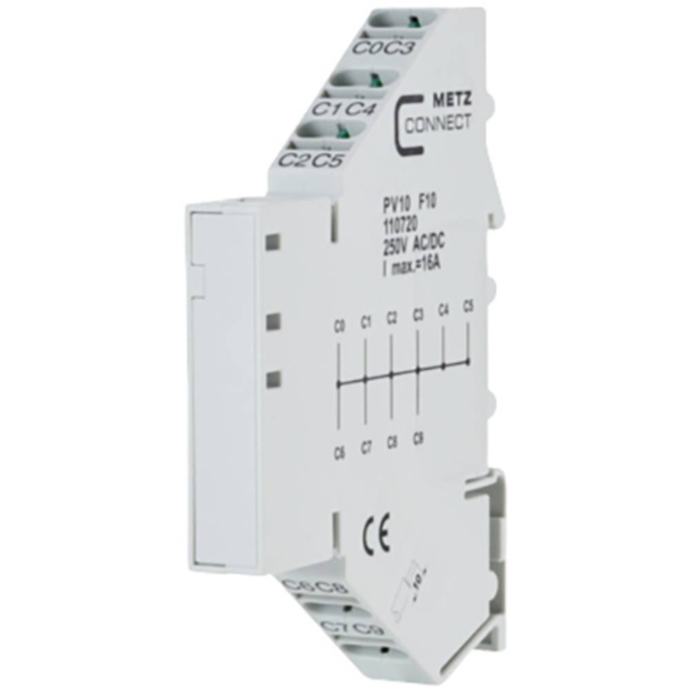 Metz Connect 110720 Distributore potenziale Morsetti a molla Grigio 1 pz.