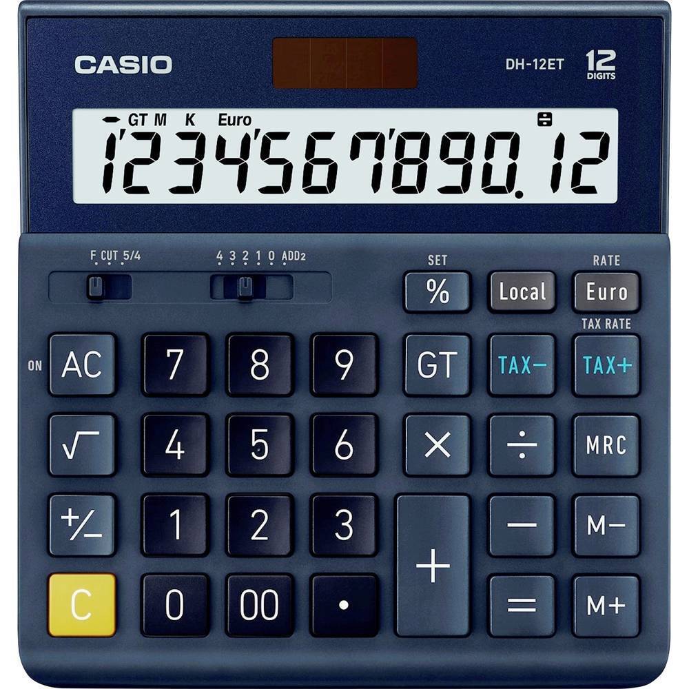 Casio DH-12ET Calcolatrice da tavolo Blu scuro Display (cifre): 12 a energia
