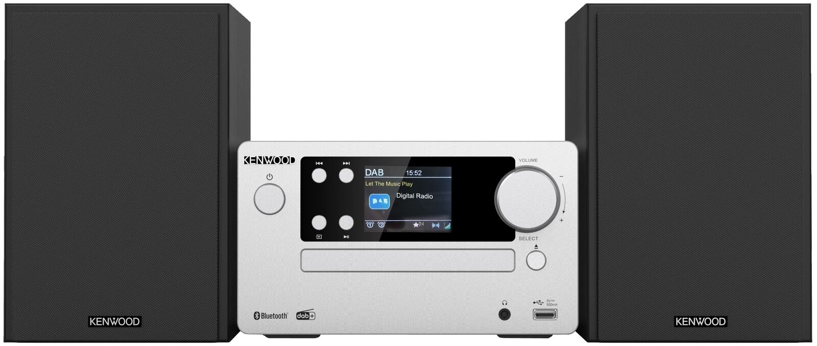 KENWOOD, Sistema Micro HiFi Stereo M-725DAB-S, con Ricevitore Radio DAB+, Lettor