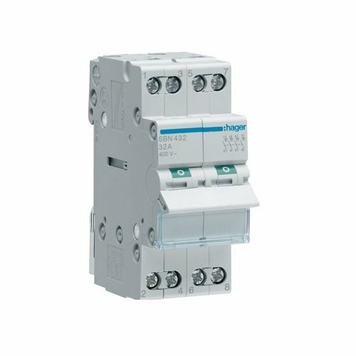 Interruttore di manovra sezionatore 4 Poli 32 A 400 V Ac 2 M. Din