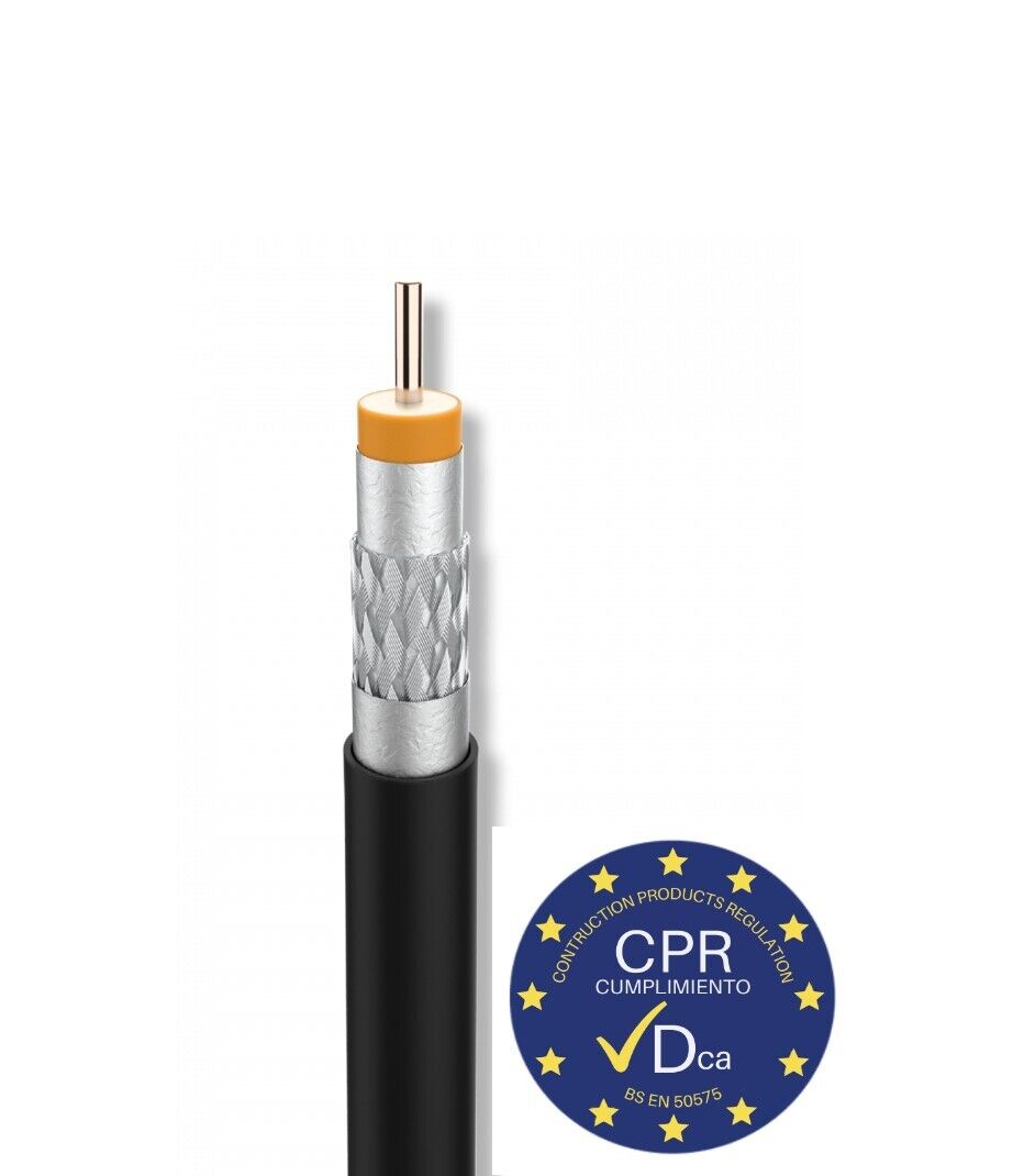 Cavo Coaxial Esterno Nero Cu / Cu Cpr Dca Bobina Da 100m 414002 Da