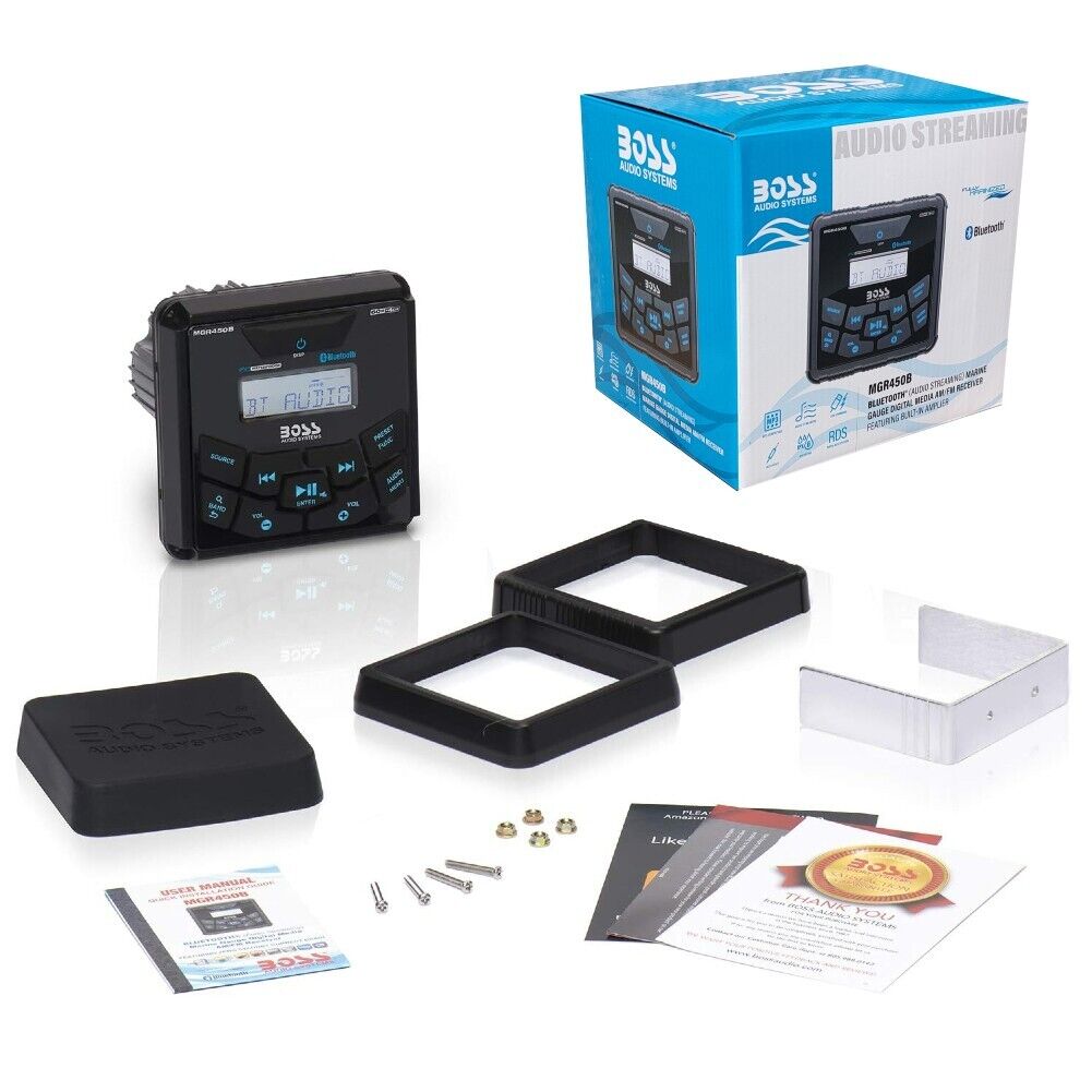 1 BOSS AUDIO SYSTEMS MGR450B stereo marino AM/FM resistente ad acqua e polvere