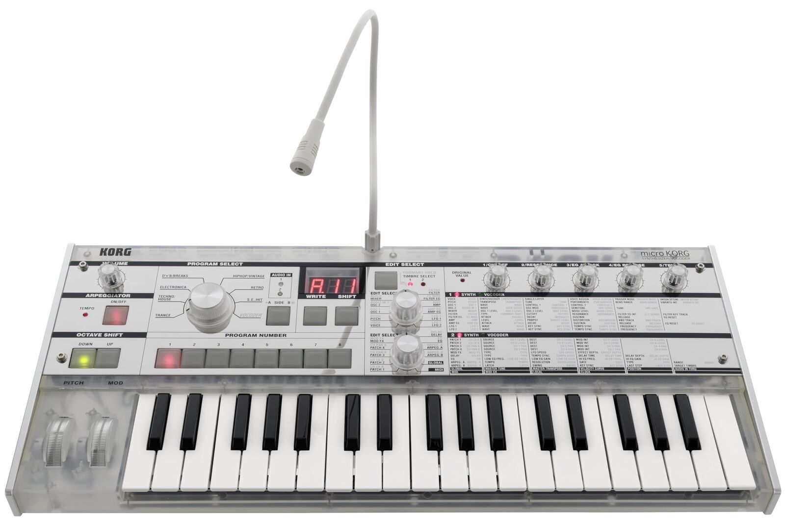 Korg microKORG Cristallo Limitata Analog Sintetizzatore Vocoder 37-Key Tastiera