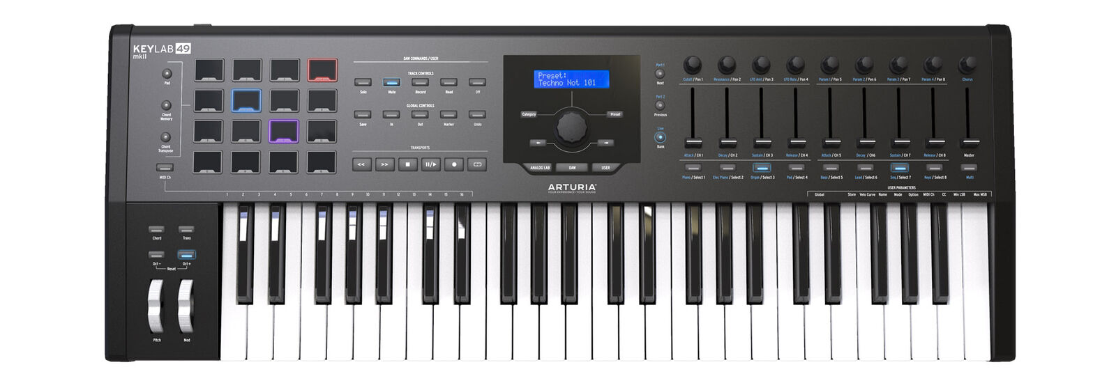 ARTURIA ARTKL249B KEYLAB MKII 49 NERA TASTIERE CONTROLLER
