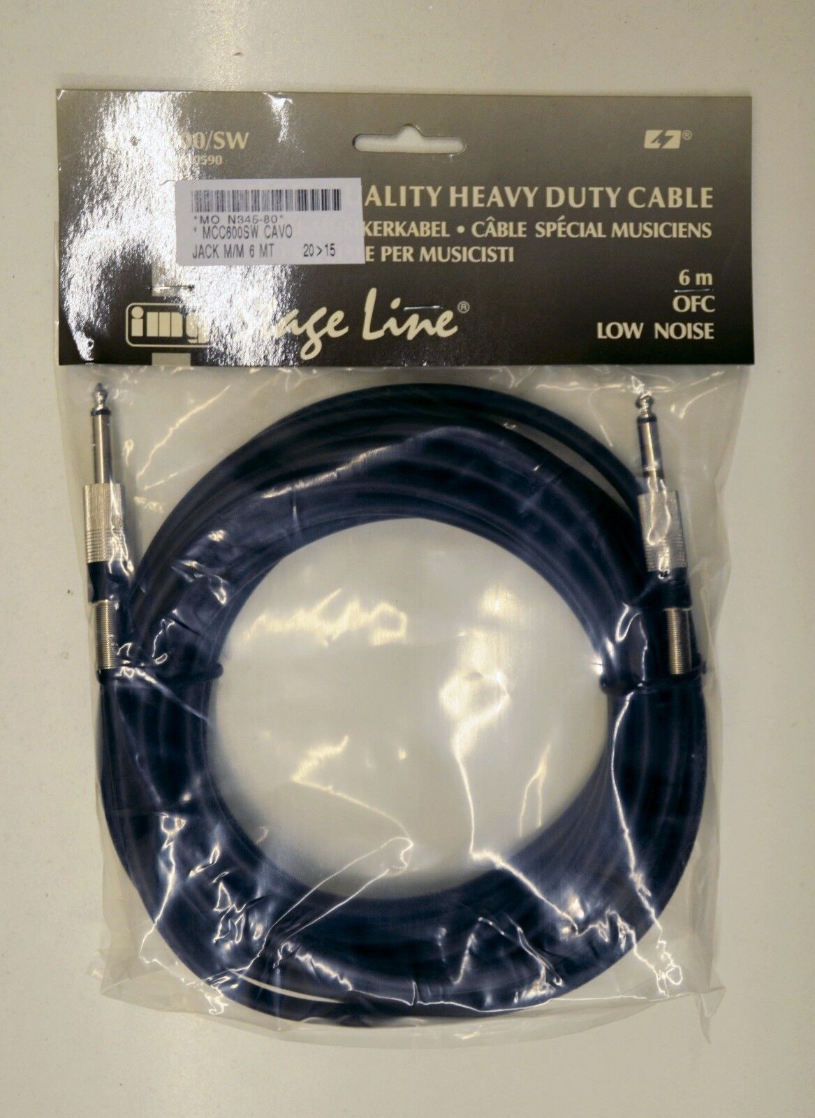 IMG Stage line cavo mono MCC-600/SW con jack 6.3 mm lunghezza 6 m --- NUOVO