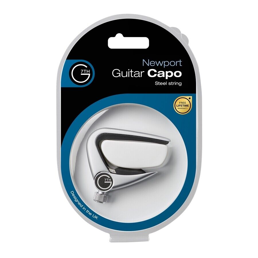 G7TH NEWPORT 6 STRING SILVER CAPO Capotasto per Chitarra Acustica ed Elettrica