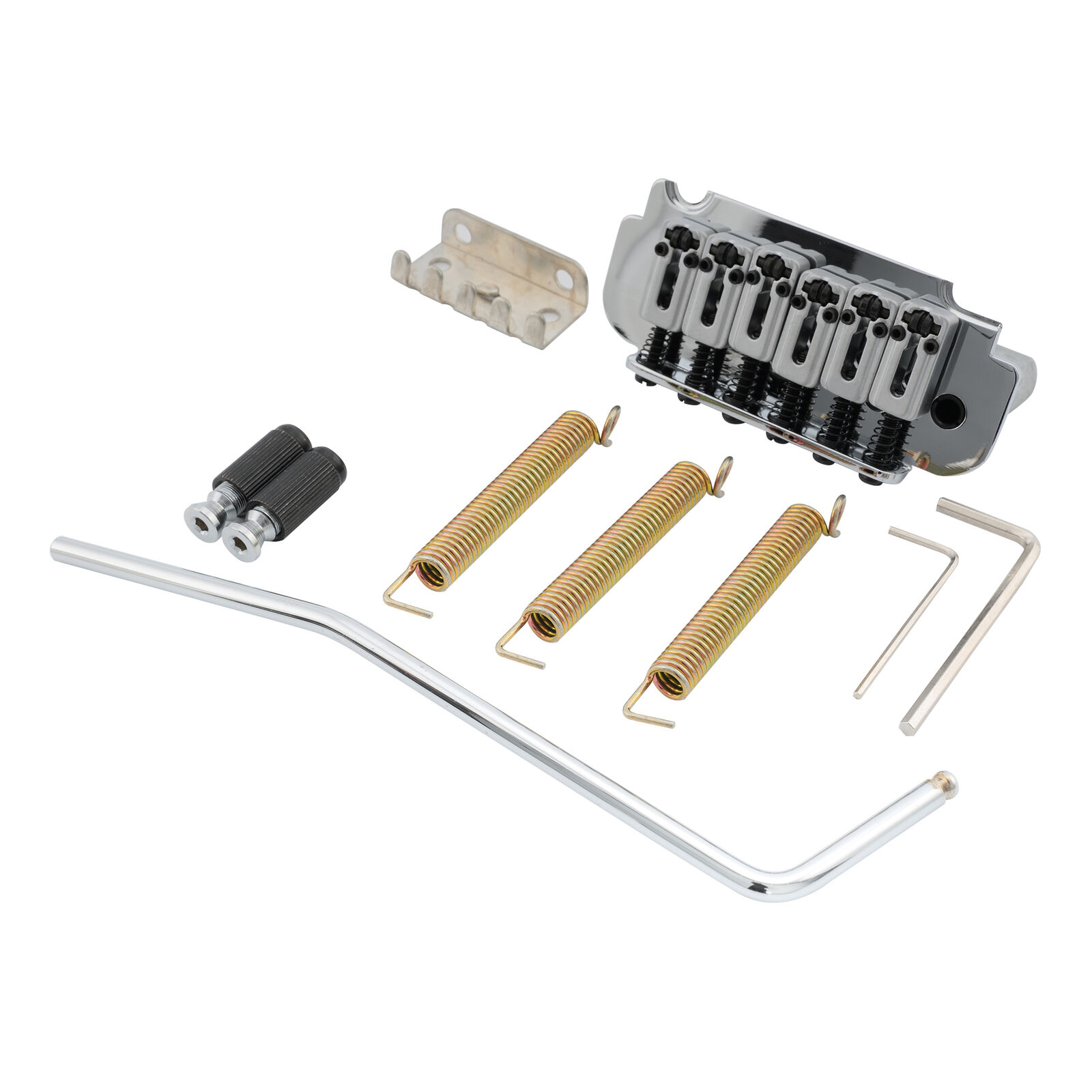 Musiclily Pro Chrome 54mm Roller Saddles 2-Point Tremolo Bridge For Strat Guitar