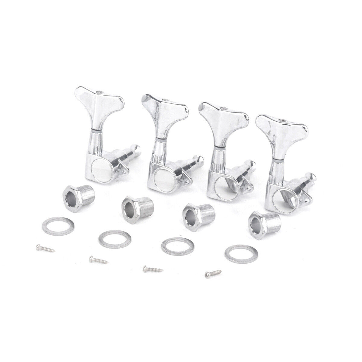 Musiclily Pro Chrome 4 Inline Sealed Bass Machine Heads Tuning Pegs Right Hand