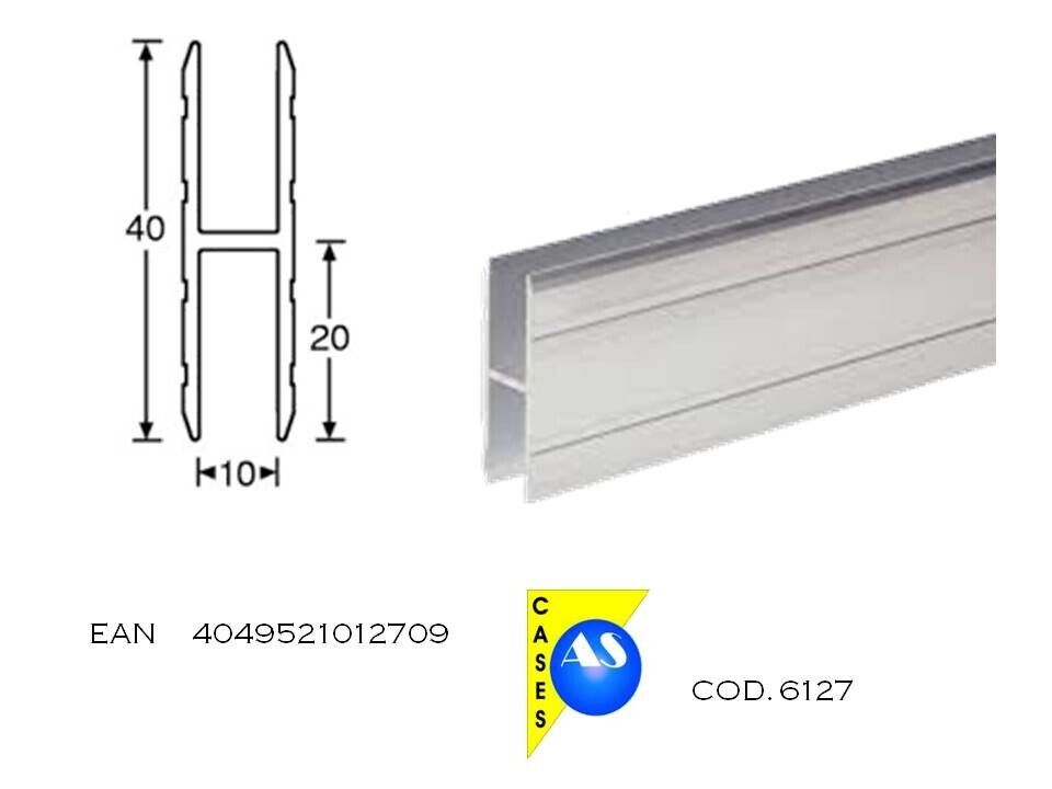 6127 Profilo "X" in alluminio Divisorio 10 mm profondita' H40 mm per flightcases
