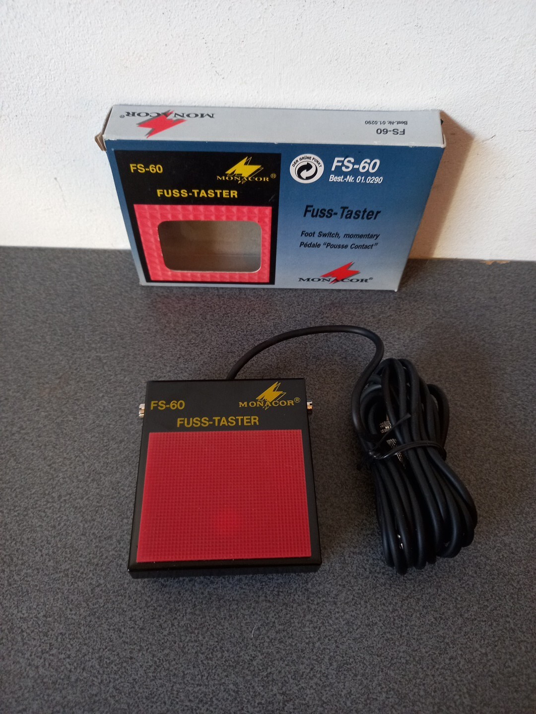 Pedale monacor FS-60 Fuss Taster Calcio Switch Contatto Wilschwein Comandi Nuova