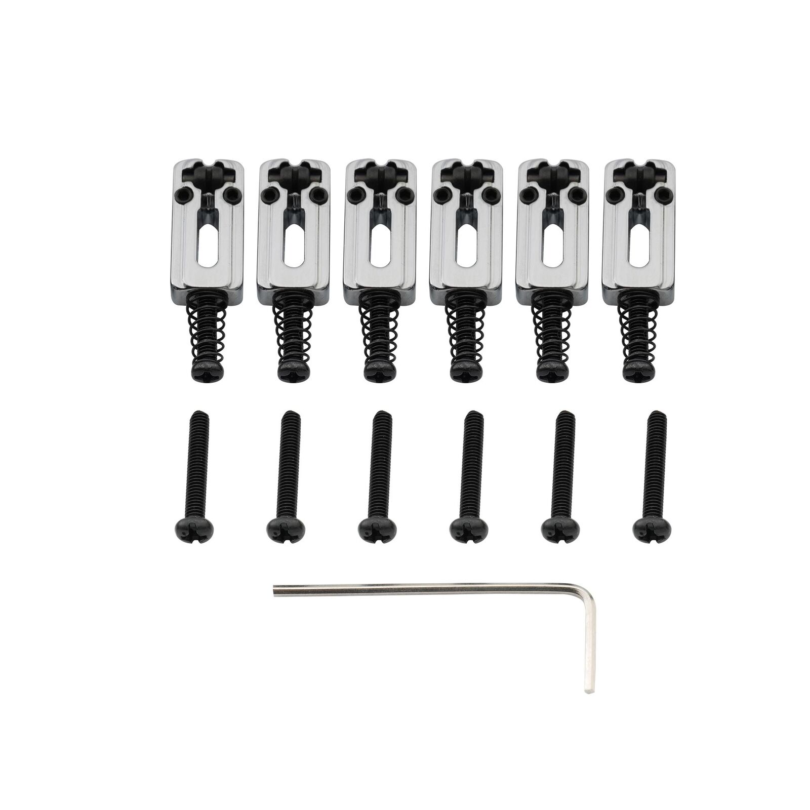 Musiclily Pro 6Pcs Chrome 10.8mm Modern Roller Bridge Saddles For Import Guitar