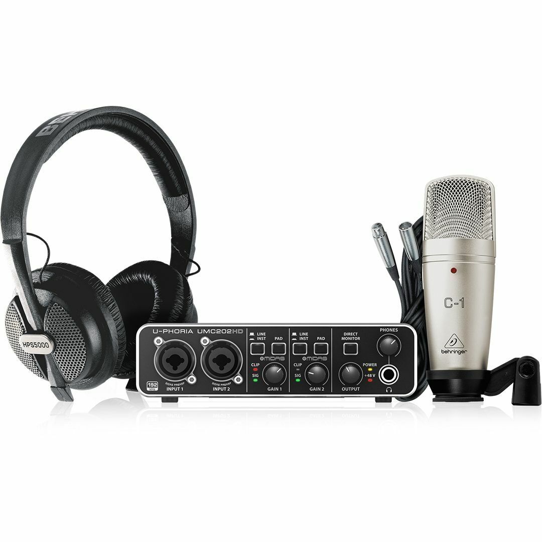 BEHRINGER UPHORIA STUDIO PRO SCHEDA AUDIO USB UMC202HD + MICROFONO C1 + HPS5000