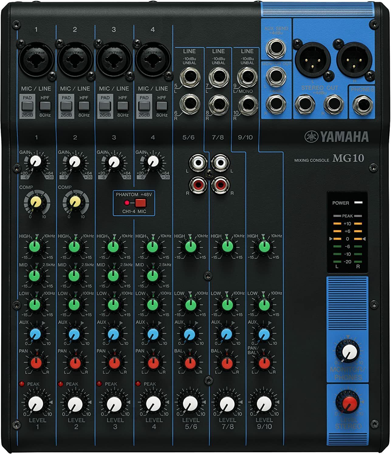 YAMAHA MG10 MIXER 10 CANALI CON ALIMENTAZIONE PHANTOM NUOVO