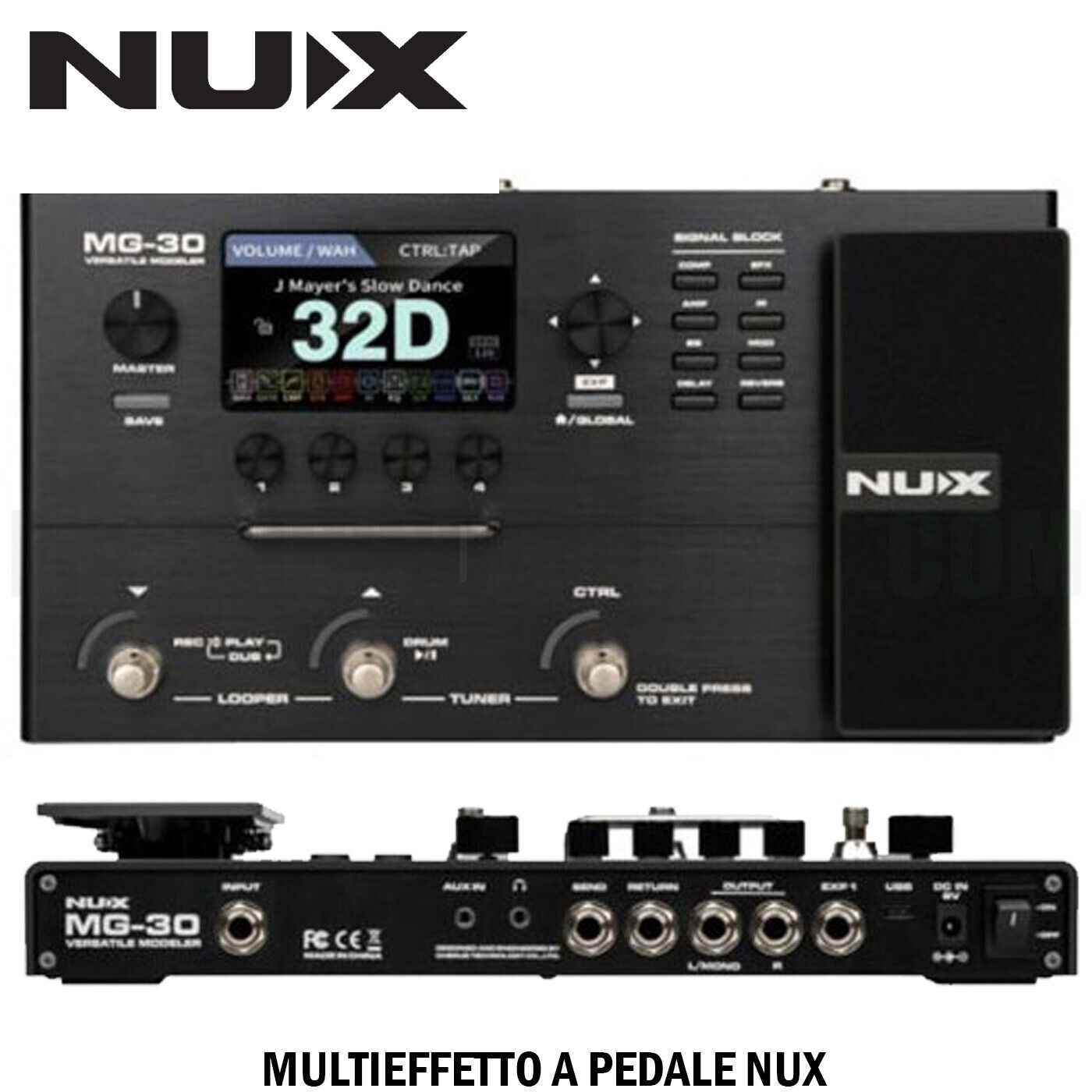 Nux MG-30 Pedale Multieffetto per Chitarra Elettrica Amp modeling Pedaliera