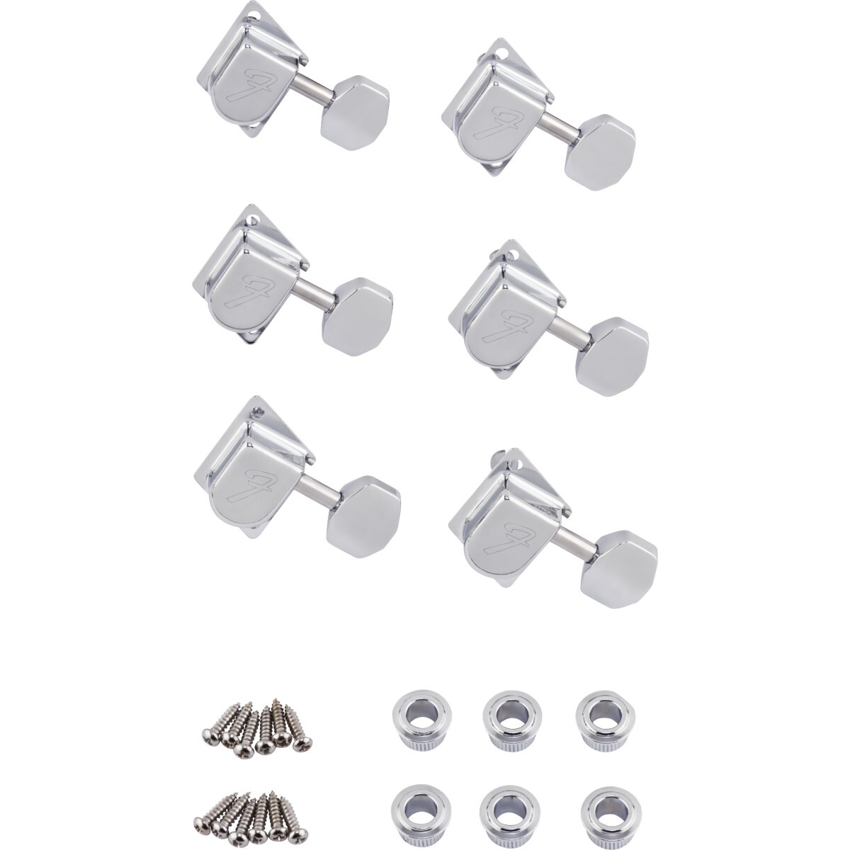 Fender Parts 70s "F" Style Stratocaster/Telecaster Tuning Machines Chrome (6)  C