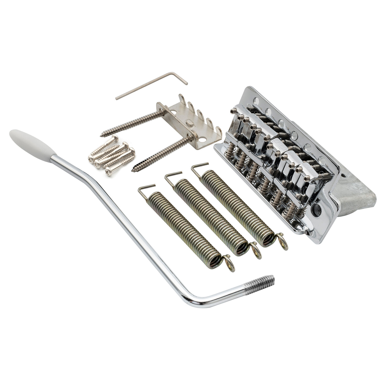 Musiclily Pro Chrome 52.5mm Vintage 6-Screw Tremolo Bridge For Squier ST Guitar