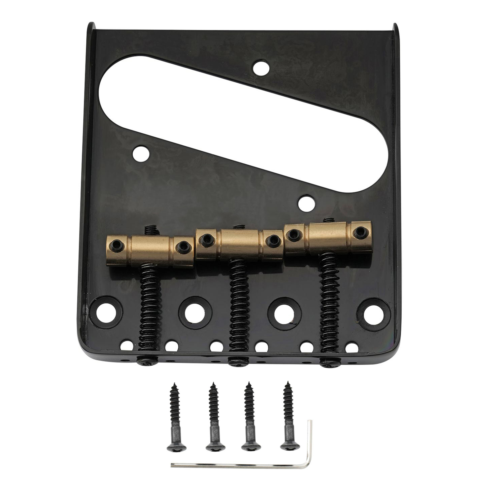 Musiclily Pro Black 54mm Vintage Bridge Brass 3 Saddles For Import Tele Guitar