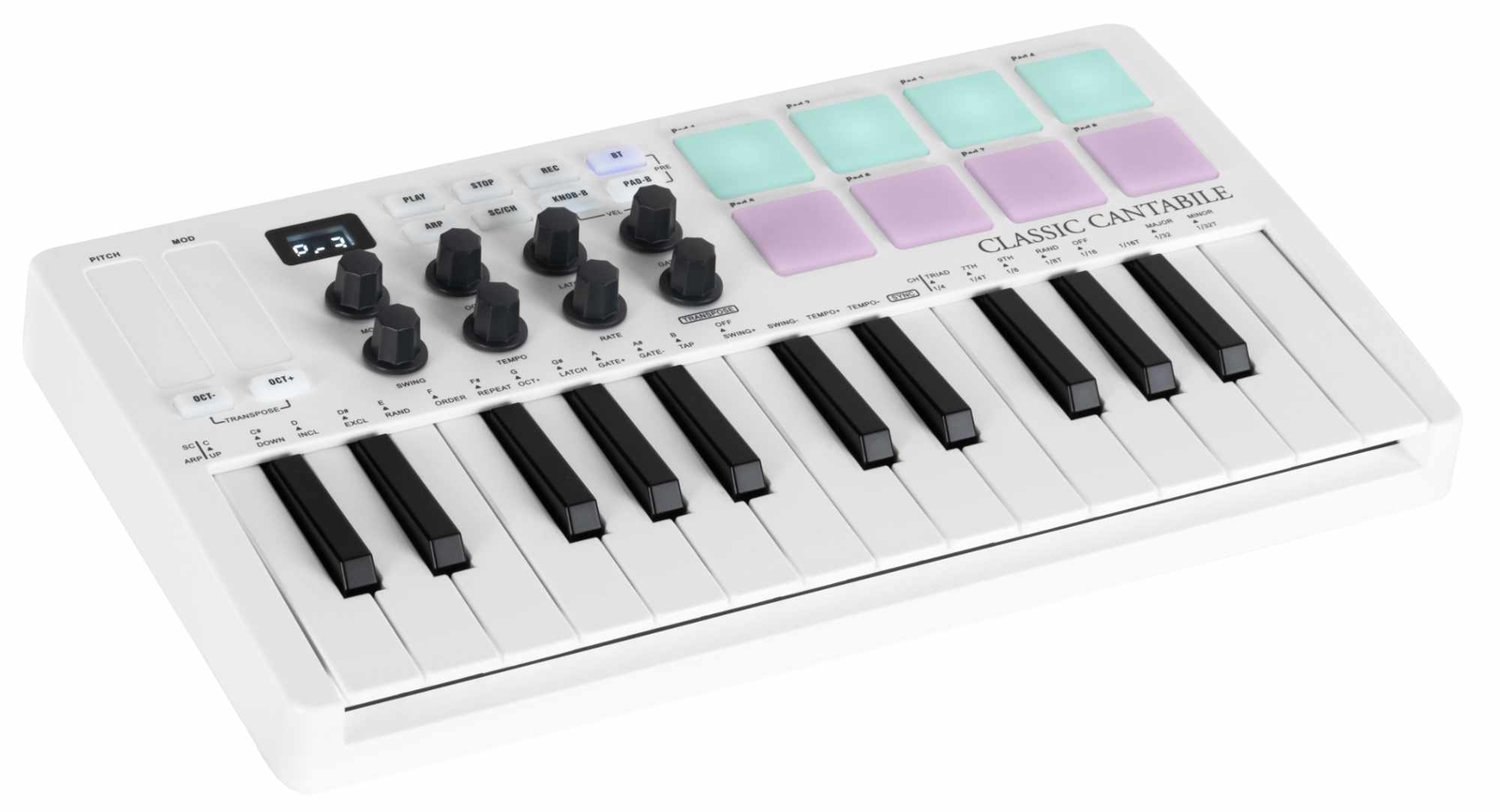 Tastiera Controller MIDI USB 25 Tasti Bluetooth Audio DAW Keyboard Pads Wireless