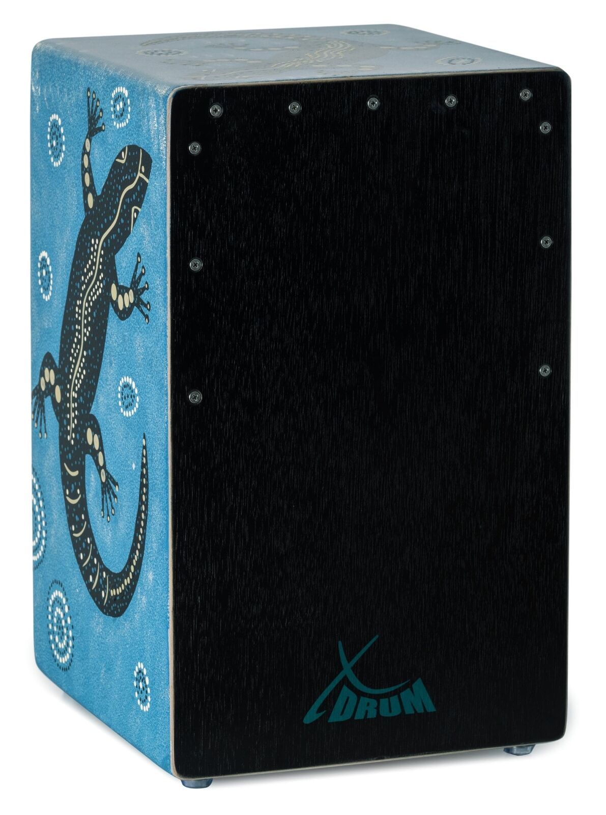 Cajon  Batteria Percussioni Legno diseño Geco Pintado Mano Bass Port Snare