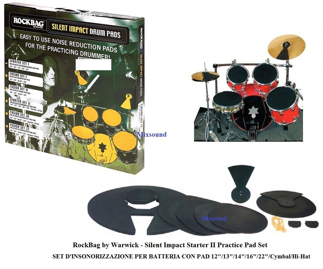 SILENT IMPACT RB22195 B STARTER II SET PAD INSONORIZZAZIONE SORDINE PER BATTERIA