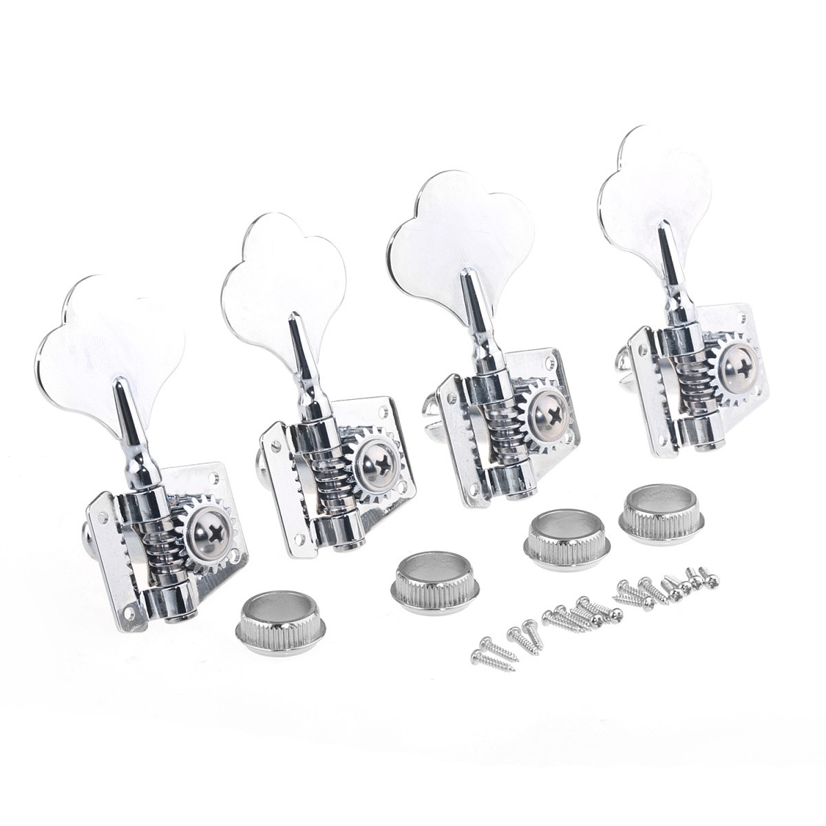 Musiclily Pro Chrome 4 Inline Bass Open Gear Tuners Tuning Pegs Machine Heads