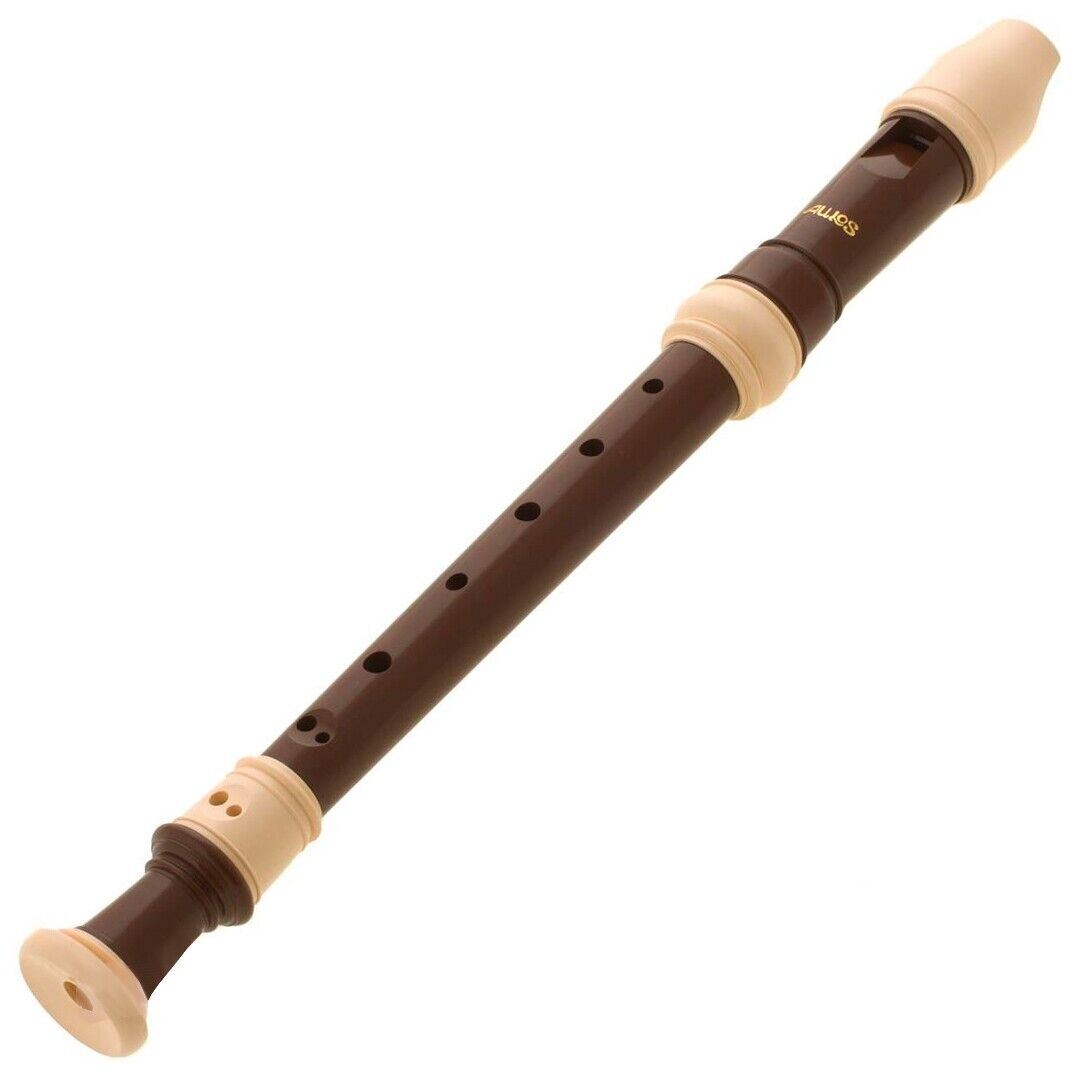 Aulos 105A Baroque Flauto Soprano in 3 pezzi Diteggiatura Barocca con Custodia